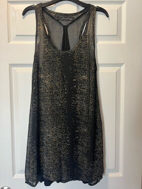 Patterson J. Kincaid Black Mini Dress with Gold Sparkle